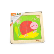 Puzzle din lemn cu 4 piese mari - Buburuză, Viga
