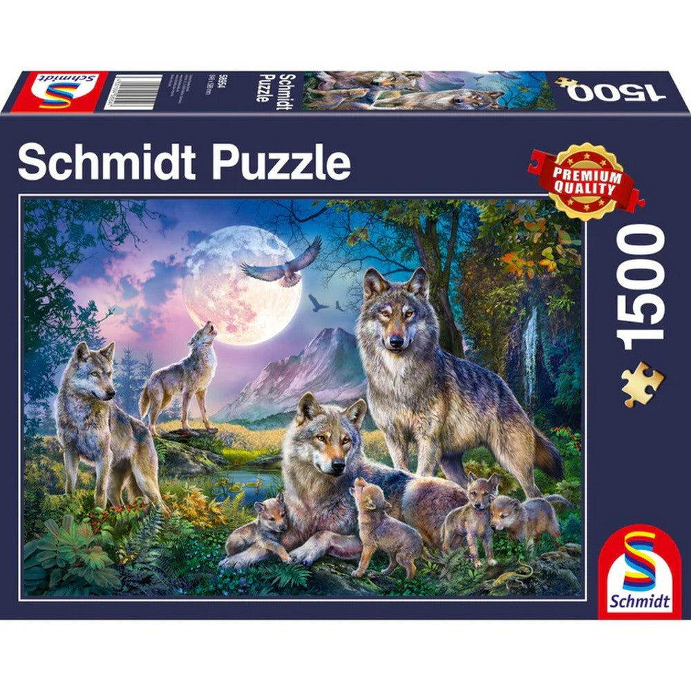 Puzzle Schmidt - Familia de lupi, 1500 de piese