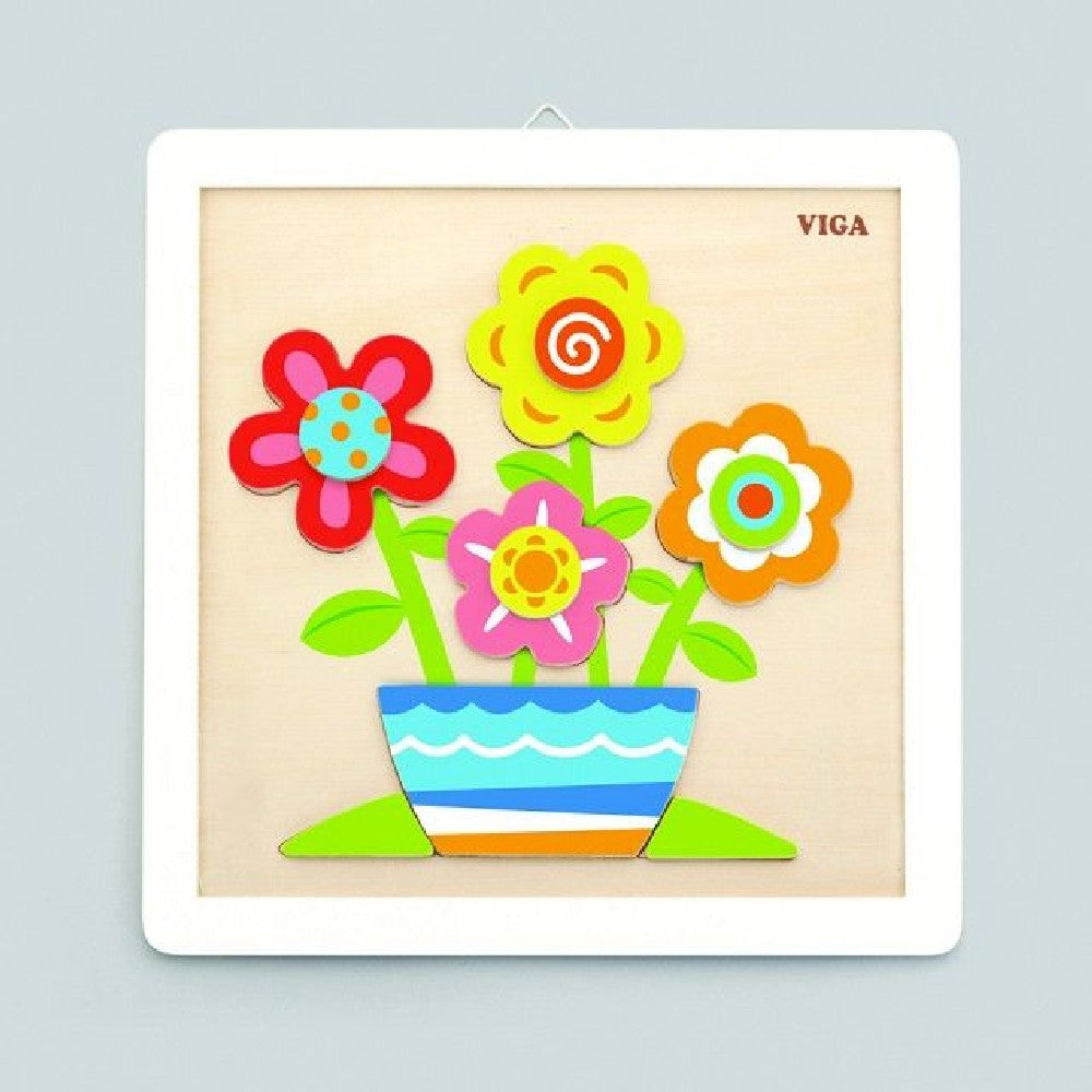 Set creativ din lemn - Asamblează și pictează o vază cu flori! Viga