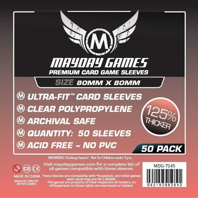 Mayday négyzet alakú közepes Premium kártyavédő (50 db) - 80mm x 80mm-Mayday-1-Játszma.ro - A maradandó élmények boltja