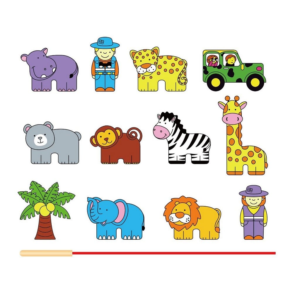 Piese din lemn de înșirat - Animale de la zoo, Viga