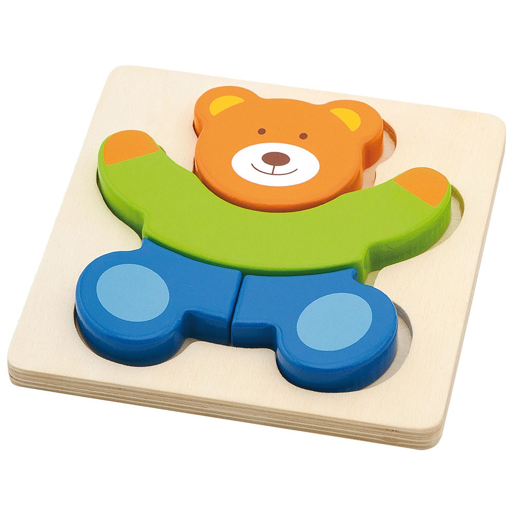 Puzzle din lemn 4 piese - Urs, Viga