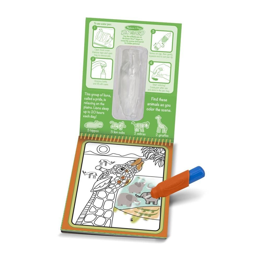Melissa & Doug - Joc creativ, Desenează cu apă, Safari Water WOW